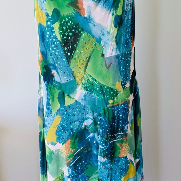 Ladies size 24 chiffon dress with sequins and beads. - Picture 1 of 4
